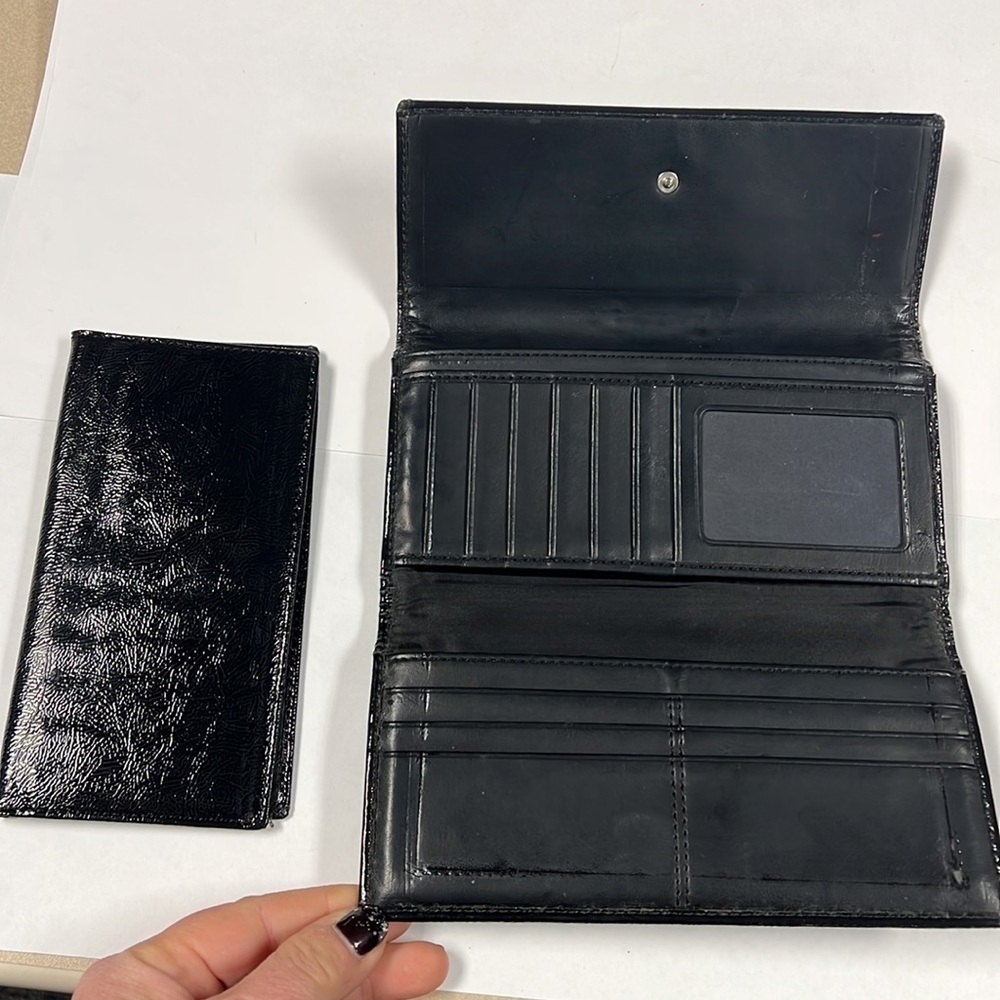 Coach Black Leather Large Clutch Wallet with separate Checkbook Cover - Picture 3 of 13